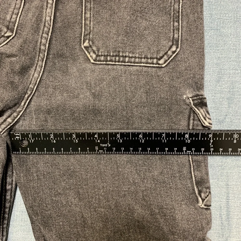 Pacsun Baggy Jeans Kids 10 Gray Denim Cargo Pockets Zip Fly Comfort Outdoor